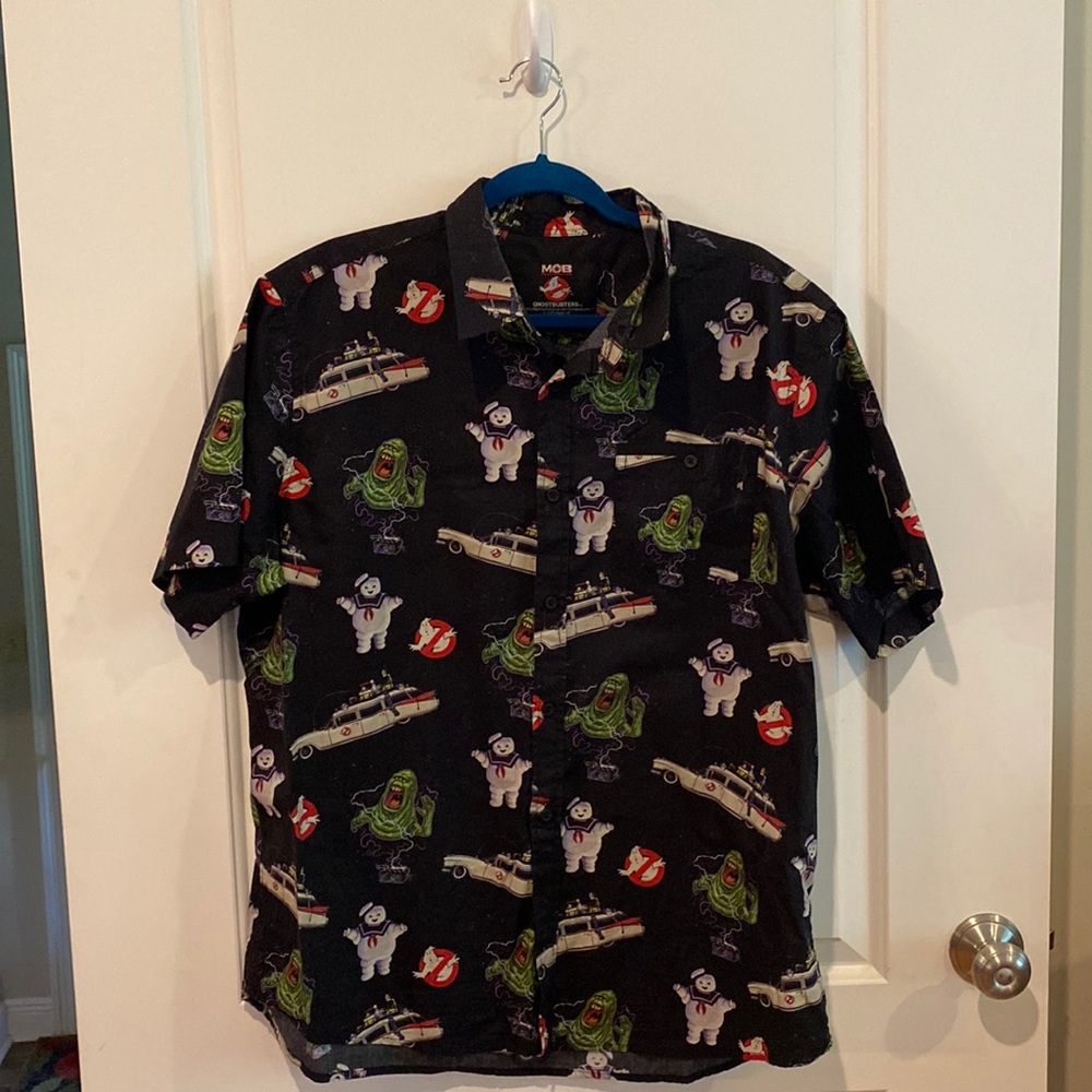 Ghostbusters button-down
